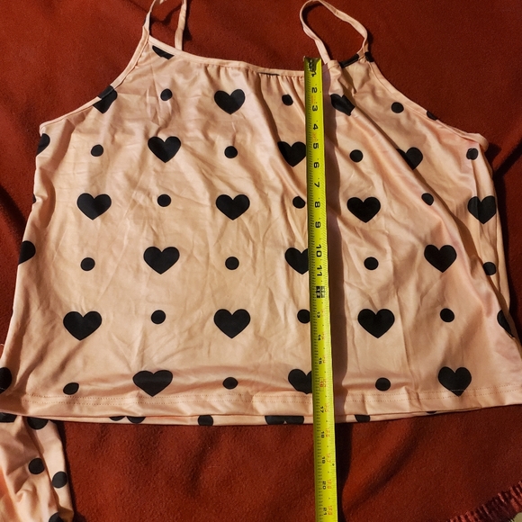 ๐๐ Coral Pink with Black Hearts Shorts PJ - Picture 9 of 10